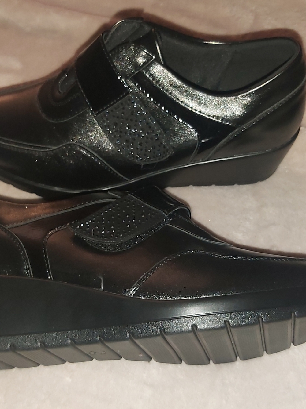 Women’s Black Slip-On Sneakers with Sparkle Accent